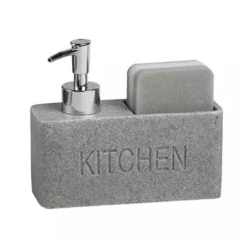 DENEZO Дозатор для моющего средства и мыла с подставкой для губки "Kitchen", кухонный диспенсер
