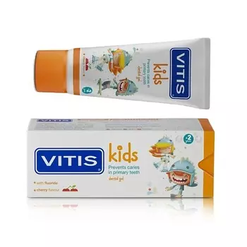 DENTAID Зубная паста-гель детская VITIS Kids от 6 месяцев, со фтором (1000ppm) 50.0
