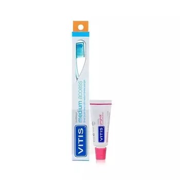 DENTAID Зубная Щётка VITIS MEDIUM ACCESS + Зубная Паста VITIS 1