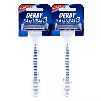 DERBY Станки бритвенные одноразовые с тройным лезвием Samurai platinum triple blade