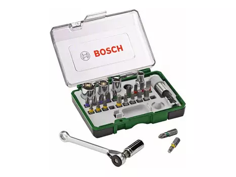 набор бит BOSCH Promoline (2.607.017.160) с ключом-трещеткой, 27 предметов