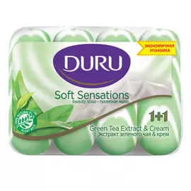 мыло DURU Soft Sens Зелёный чай, 4 шт, 90 г