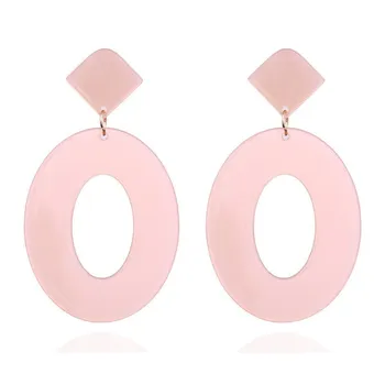 Pinkdudu, модные 6 цветов, 6 цветов, акриловые овальные серьги-капли, преувеличенные креативные круглые серьги для женщин, ювелирные изделия, подарки PD1283 фиолетовый