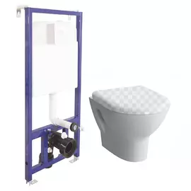 Унитаз Vitra Zentrum 5785B003-0075 без сиденья с инсталляцией Berges Novum