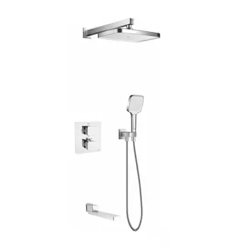 Душевая стойка Rose R1595F встраиваемая белая/хром