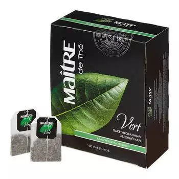 Чай Maitre зеленый классический 100пак. 200гр карт/уп.