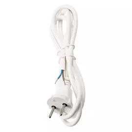 Шнур сетевой с вилкой, TDM Electric, Народный, ПВСмб, 2 жилы, 2х0.75 мм, 3 м, белый, без заземления, SQ1305-0572