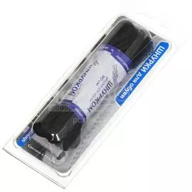 Шнурки для обуви полиэфир, плоские, 0.6х90 см, черные, В340_6/310