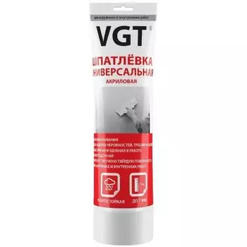 Шпатлевка VGT, 27225, акриловая, универсальная, для внутренних и наружных работ, 0.33 кг