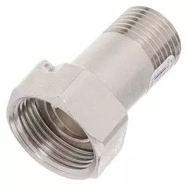 Штуцер для счетчика, 1/2''х3/4'', ш-г, никель, индивидуальная упаковка, РосТурПласт
