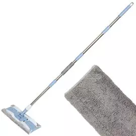 Швабра плоская, микрофибра, 135х38х12.5 см, серо-голубая, Bossclean, SR-M1