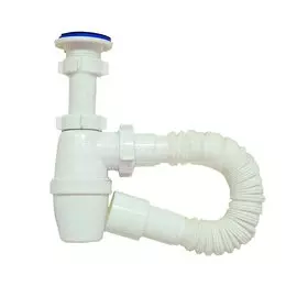 Сифон для мойки, 1" 1/4, 40х40/50, полипропилен, с выпуском, с гофрой, Orio, А-3202