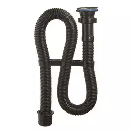 Сифон для мойки, 1500 мм, 1" 1/2х40/50, полипропилен, с выпуском, черный, Orio, АС-30122