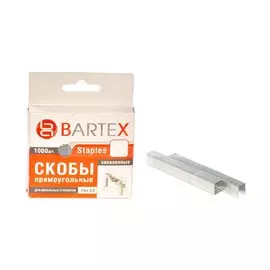 Скоба для мебельного степлера, 6 мм, 1000 шт, закаленная, тип 53, Bartex
