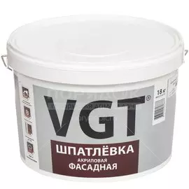 Шпатлевка VGT, акриловая, фасадная, 18 кг