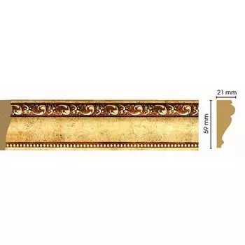 Молдинг декоративный 161-552, 59x21x2400 мм, червонное золото