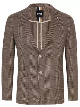 Пиджак Slim Fit из хлопка и шерсти BOSS