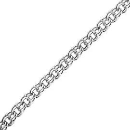 Браслет «Бисмарк с алмазкой» из серебра с алмазной огранкой и родированием 41-41060-23