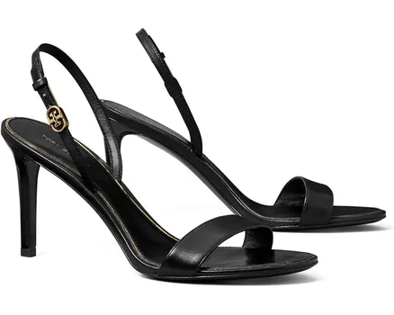 Туфли Tory Burch Double T Buckle Heel Sandals 85 mm, цвет Perfect Black