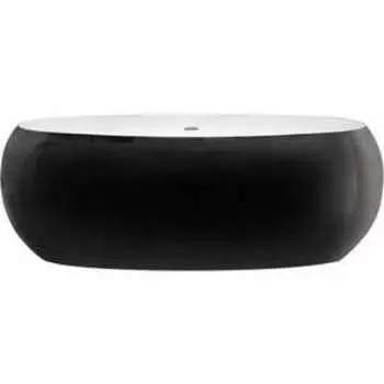 Акриловая ванна BelBagno 180x90 слив-перелив, бронза (BB18-NERO/BIA-BRN)