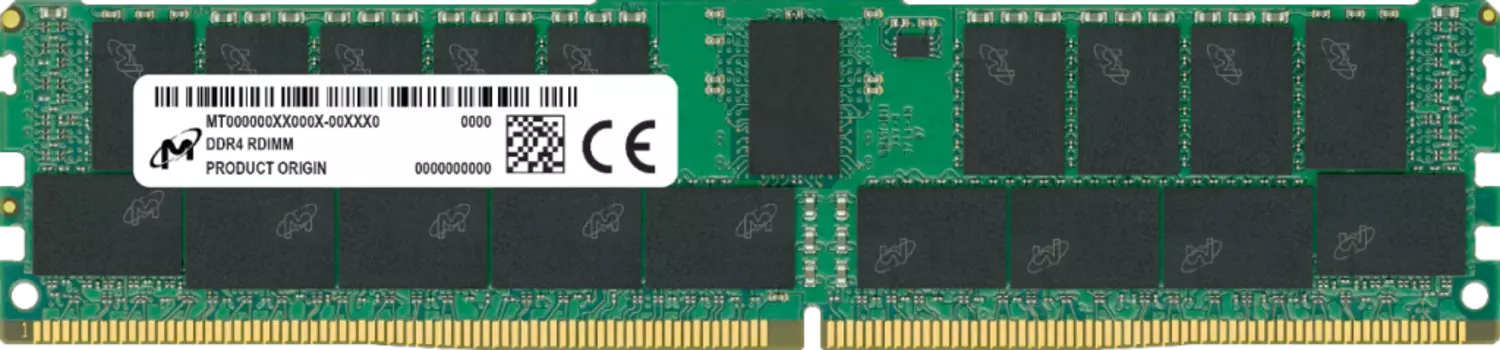 Память DDR4 RDIMM 64Gb, 3200MHz, CL22, 1.2V, Dual Rank, ECC Reg, Micron (MTA36ASF8G72PZ-3G2E1)