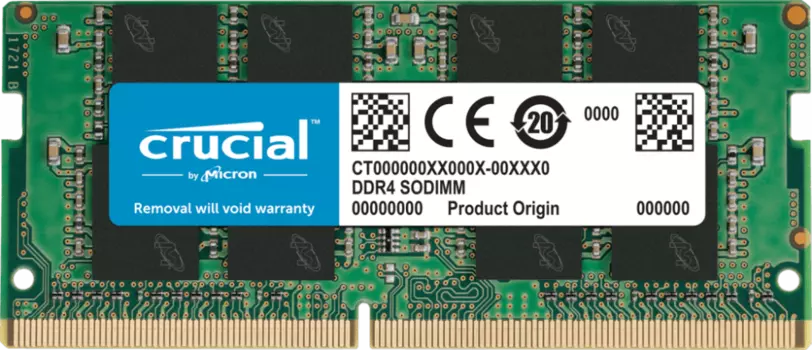 Память DDR4 SODIMM 16Gb, 2666MHz, CL19, 1.2 В, Crucial (CT16G4SFRA266)