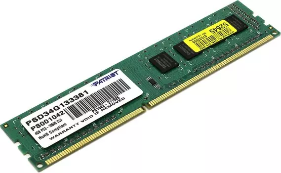 Память DDR3 DIMM 4Gb, 1333MHz, CL9, 1.5 В, Patriot Memory, Signature (PSD34G133381)