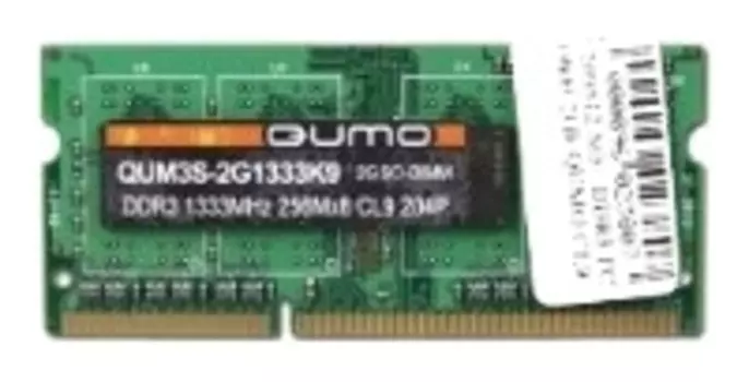 Память DDR3 SODIMM 8Gb, 1333MHz, CL9, 1.35/1.5 В, Qumo (QUM3S-8G1333C9(R)) Retail