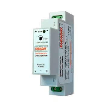 Блок питания ZONT на DIN рейку 12-24V, 12W