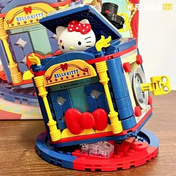 Keeppley Sanrio Hello Kitty, строительные блоки Kuromi, японский персонаж аниме, каваи, сделай сам, модель My Melody, детские игрушки, подарки для девочек
