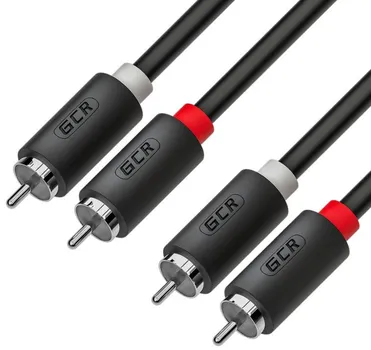 Коннектор GCR-54131 GCR Кабель 5.0m аудио 2 х RCA / 2 х RCA, черный