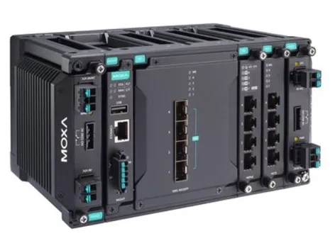 Коммутатор управляемый MOXA MDS-G4012-4XGS-T 2 уровня, 4 встроенных порта SFP+ 10GE, 2 слота для 4 портовых FE/GE модулей, 2 слота для модулей питания