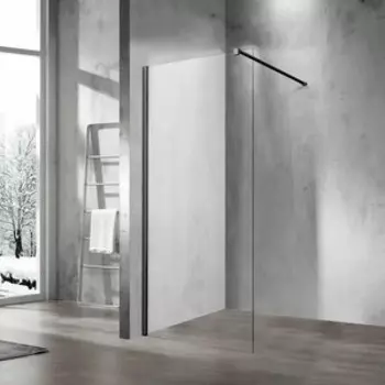 Душевая перегородка Vincea Walk-In VSW-1H 110х120х200 профиль черный матовый, стекло прозрачное (VSW-1H110CLB)