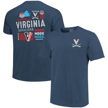 Мужская темно-синяя футболка Virginia Cavaliers Red, White & Hoo