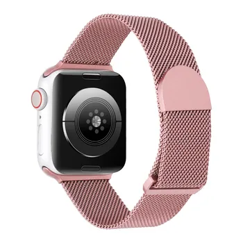 Миланский ремешок для Apple Watch Band Ultra 8 7 6 SE 5 4 3, металлический браслет Correa 49 мм, 45, 44, 42 мм, браслет из нержавеющей стали IWatch 41, 40, 38 мм 38mm 40mm 41mm серебряный