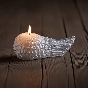 Свеча Angel wings, серебро