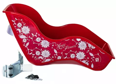 Детское велокресло Vinca Sport для куклы, красное, "волшебные цветы", VS-KD01 red Magic flowers