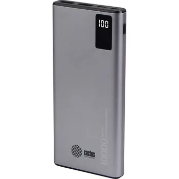 Внешний аккумуляторм Cactus CS-PBFSLT-10000 10000mAh 3A 2xUSB серый