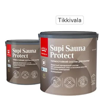 Защитный состав для стен в сауне Tikkurila Supi Sauna Protect База EP бесцветный полуматовый 2.7 л