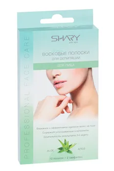 Восковые полоски SHARY д/лица алоэ, 12 шт