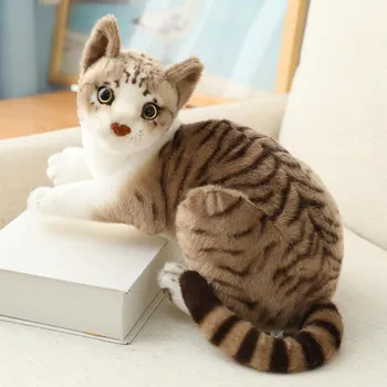 Кошка Кукла Игрушки для домашних животных Мягкие игрушки, похожие на настоящих кошек Мягкая игрушка Моделирование Милый котенок Куклы Дети Мальчики и Девочки Рождественские подарки 20cm