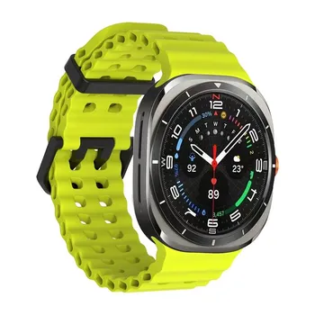 Мягкий силиконовый браслет для Samsung Galaxy Watch 7 Ultra 47 мм, спортивный ремешок для часов ULTRA7 47 мм, без зазоров, изогнутый ремешок на конце 47mm белый