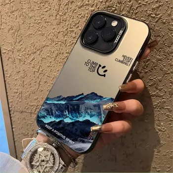 Чехол Snow Mountain для iPhone 15 Pro 14/13/12/11Xs Max/Xr/X. Лазерный дизайн Apple. Модная и стильная защита для вашего мобильного телефона. iPhone 16 Plus