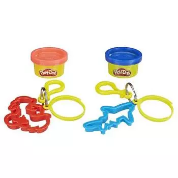 Hasbro Play-Doh "Масса для лепки с 2-мя брелками - красный и синий" - игровой набор