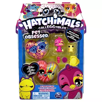 Hatchimals S7 набор фигурок-сюрпризов "Хэтчималс 7, фигурки 4 шт. розово-желтый питомец"