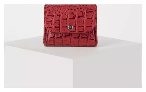 Портмоне-монетница прs41-133 Textura, 10*4*8см, 2отд на клапане, кайман красный 96
