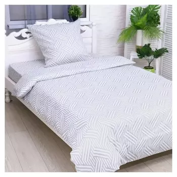 Постельное бельё 1,5 сп бесконечность, серый, 150х210 см, 150х210 см, 70х70 см, бязь, 105г/м, 100% хлопок