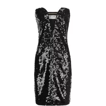 Платье-бюстье с V-образным вырезом и пайетками Saint Laurent