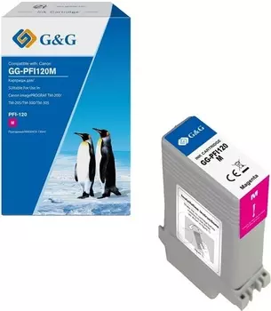 Картридж G&G GG-PFI120M струйный пурпурный (130мл) для Canon imagePROGRAF TM-200/205/300/305/250