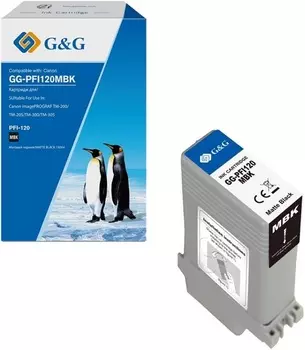 Картридж G&G GG-PFI120MBK струйный черный матовый (130мл) для Canon imagePROGRAF TM-200/205/300/305/250